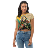 Guitar All Over Print Crop Tee Front View